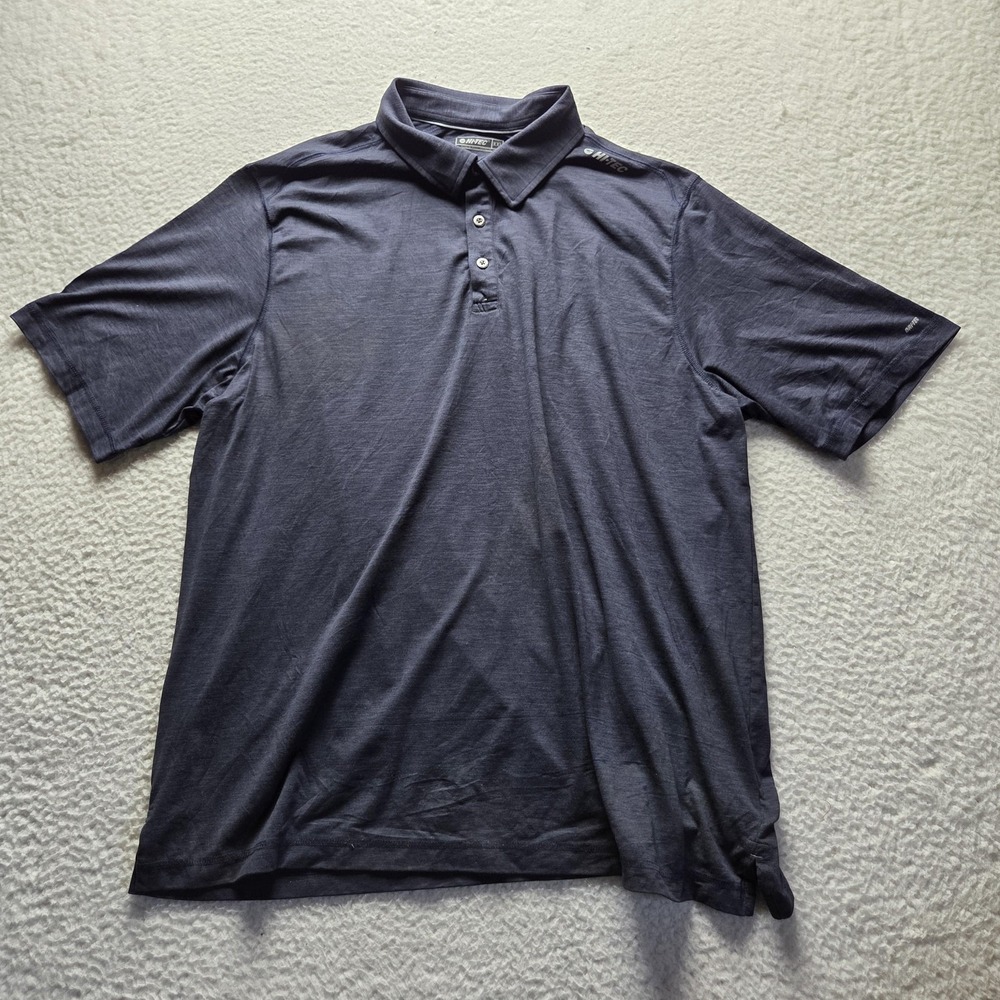 Hi-Tec Polo Shirt Mens 2XL Gray DRITEC Lightweight Performance Stretch Top